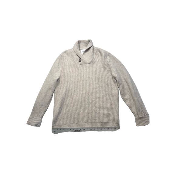 Old Navy Sweater Mens L Sweater Popover Heather Buttoned Popup Collar Gray 315‎ - Picture 5 of 8